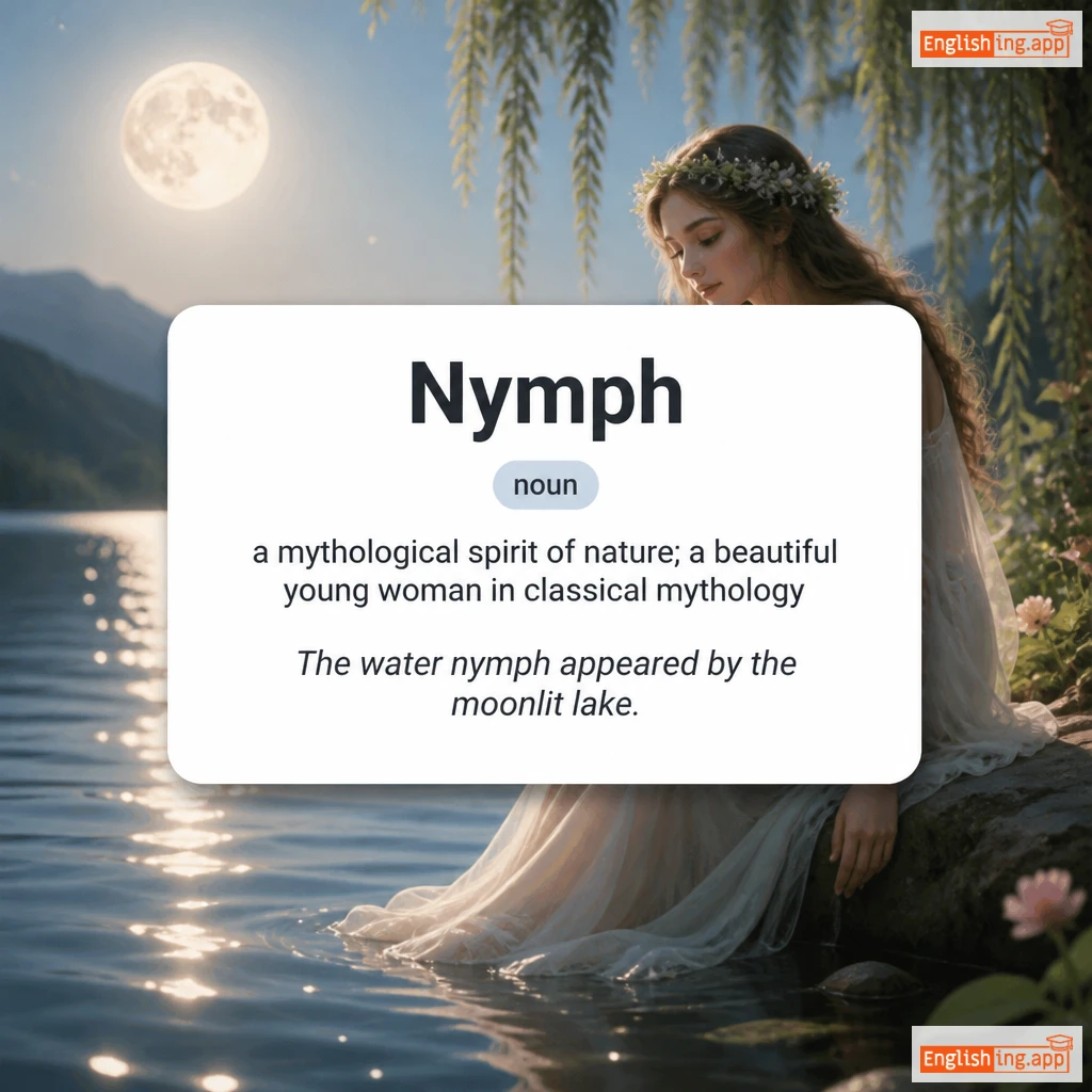 Nymph definition card — visual illustration of the meaning