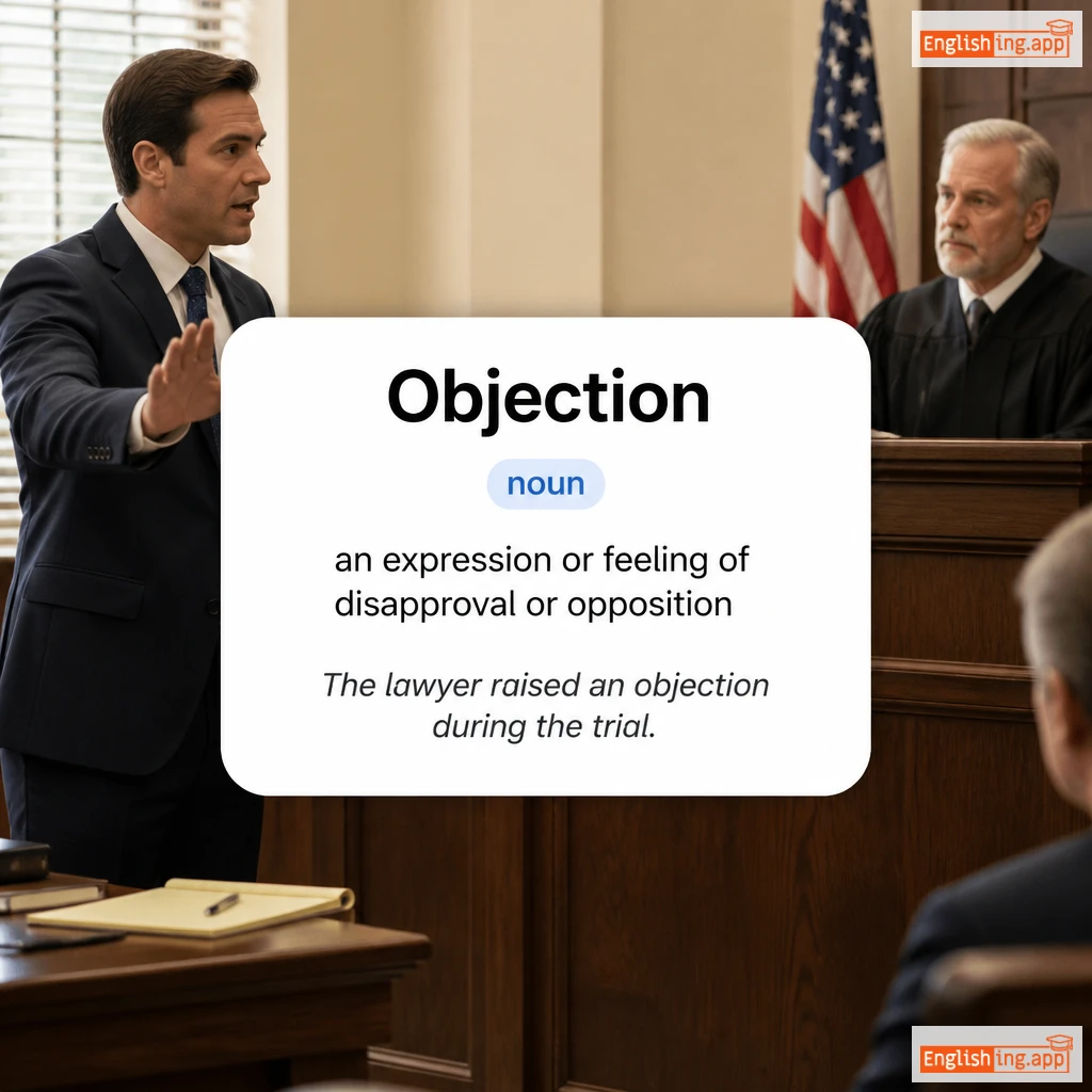 Objection definition card — visual illustration of the meaning