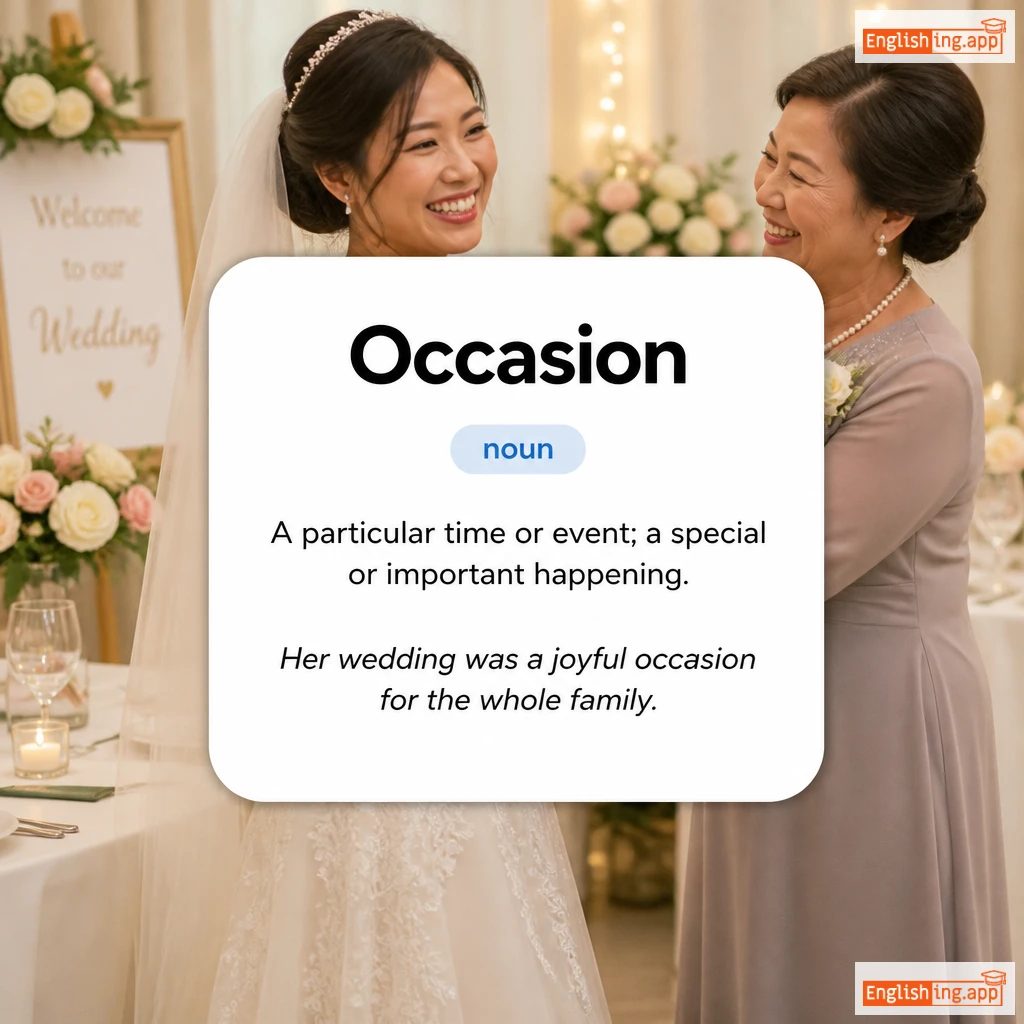 Occasion definition card — visual illustration of the meaning