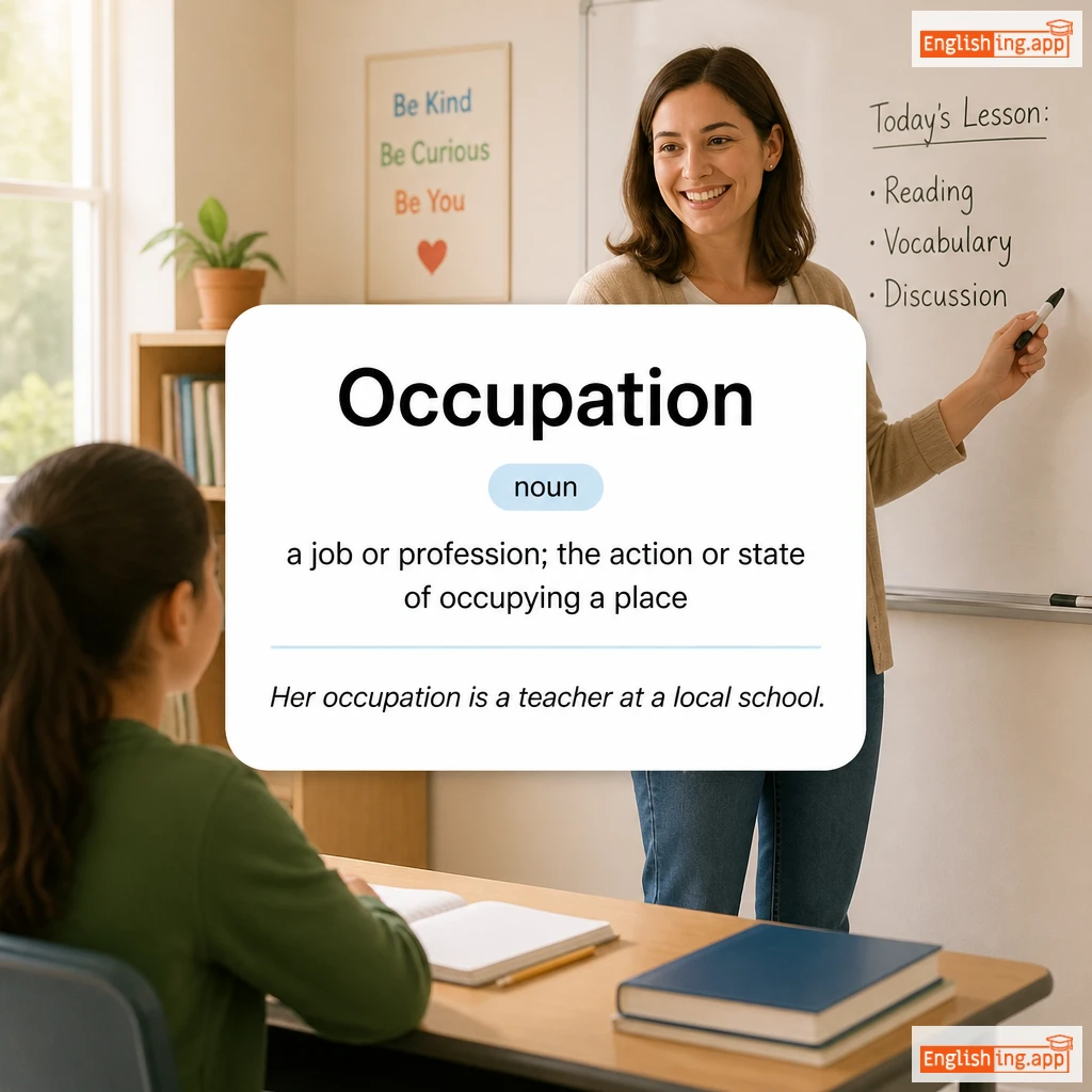 Occupation definition card — visual illustration of the meaning