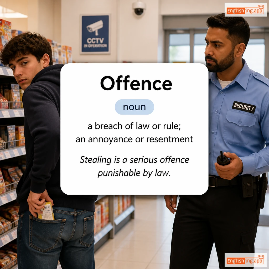Offence definition card — visual illustration of the meaning