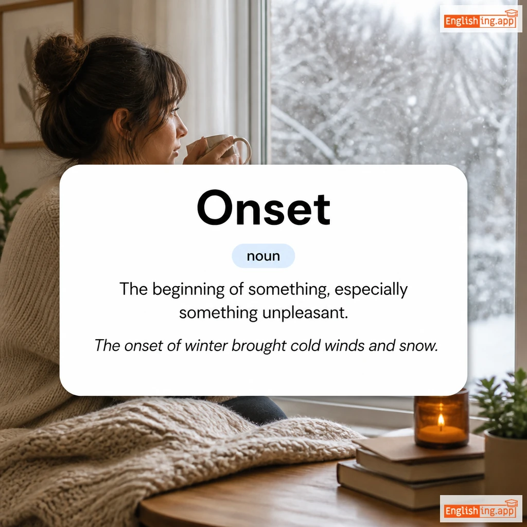 Onset definition card — visual illustration of the meaning