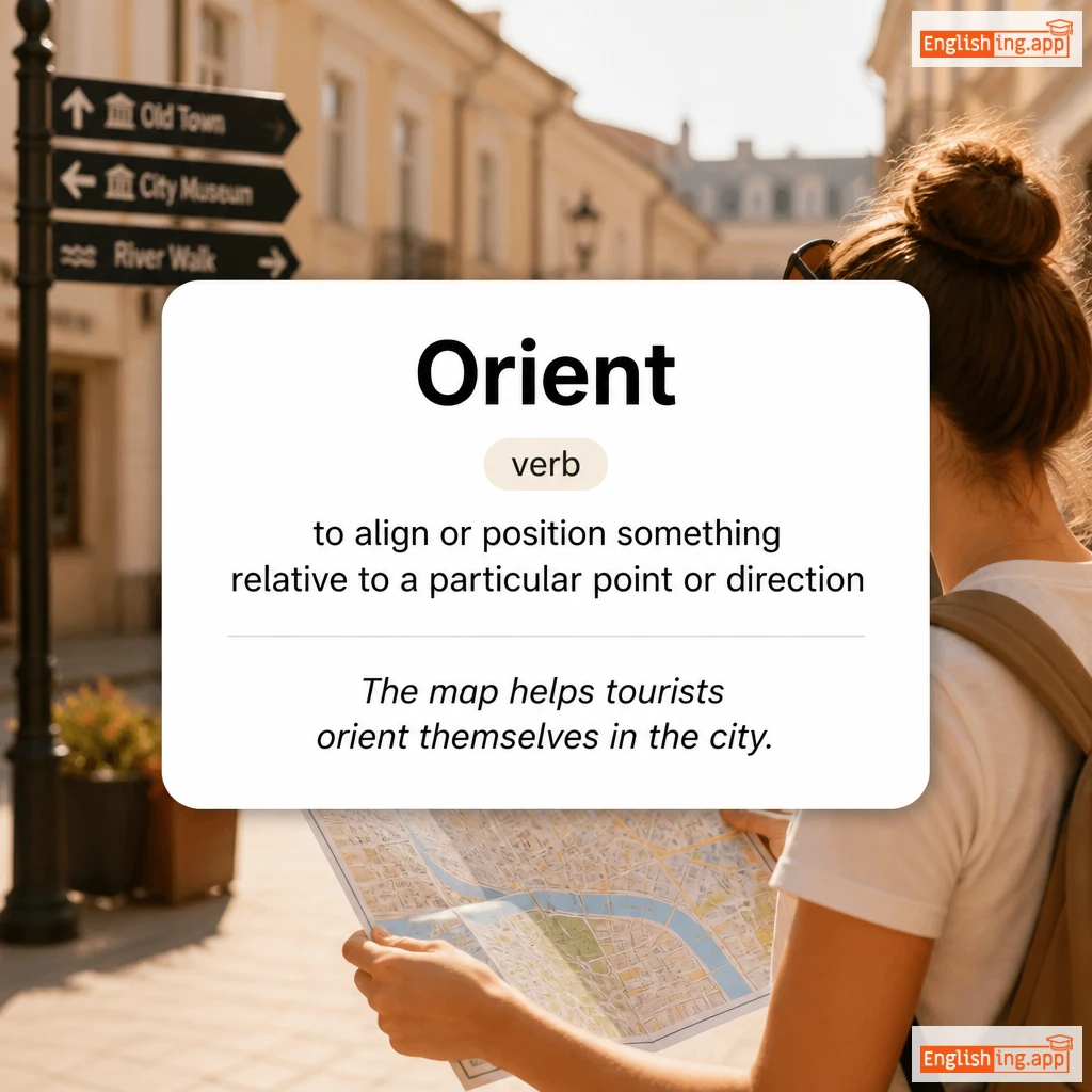 Orient definition card — visual illustration of the meaning