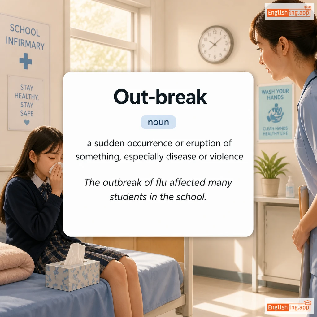 Out-break definition card — visual illustration of the meaning