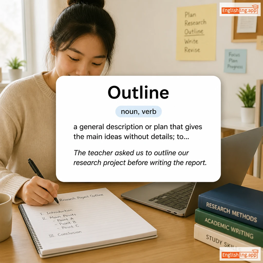 Outline definition card — visual illustration of the meaning