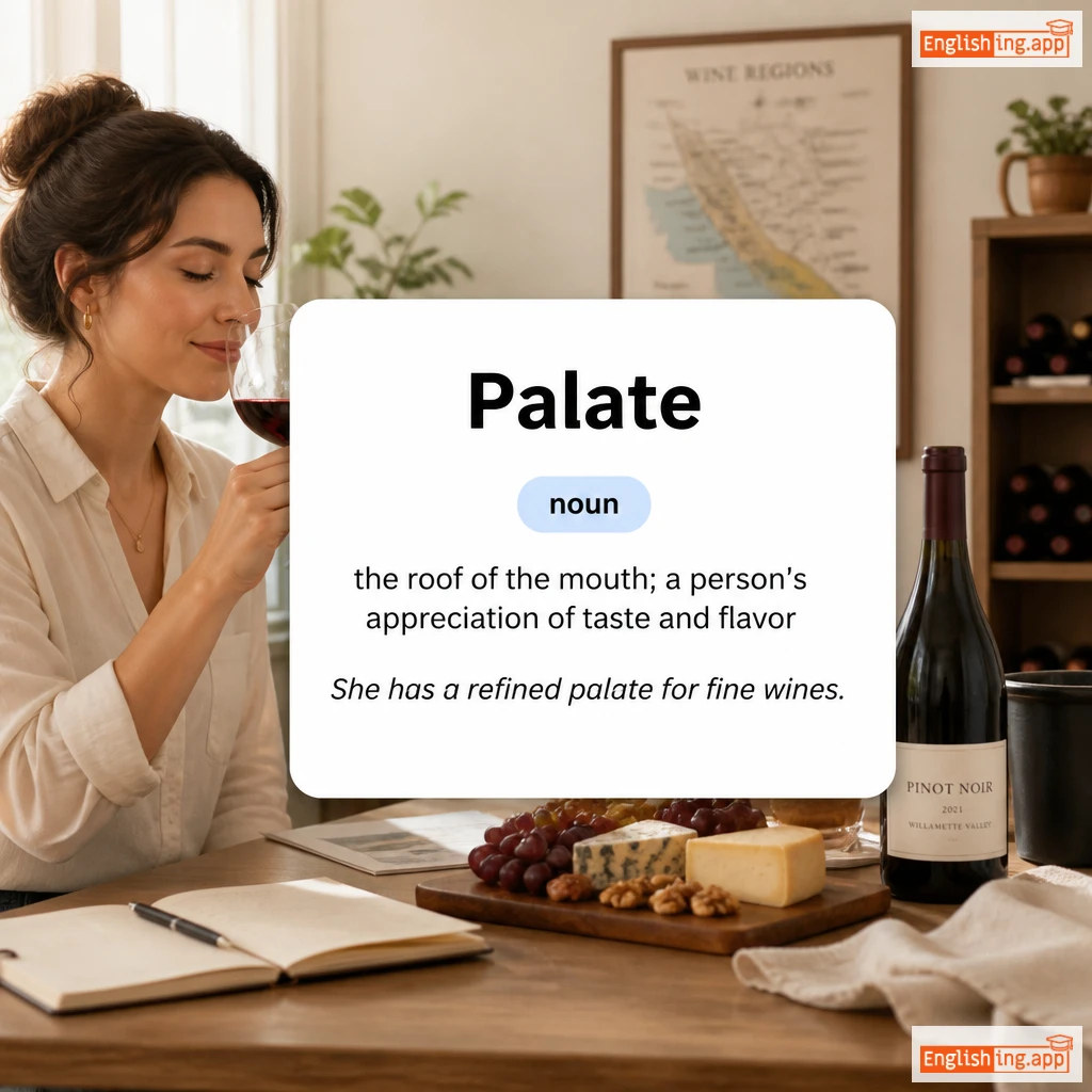 Palate definition card — visual illustration of the meaning