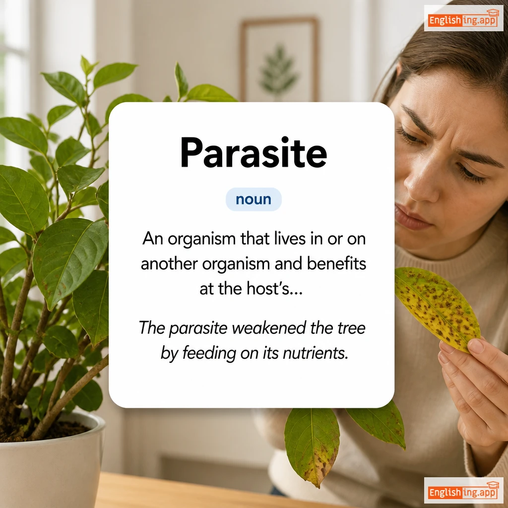 Parasite definition card — visual illustration of the meaning