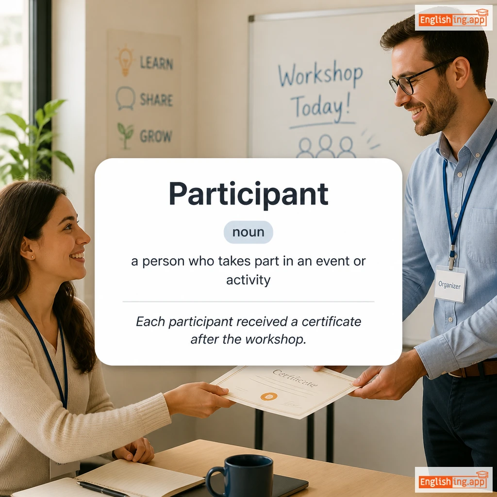 Participant definition card — visual illustration of the meaning
