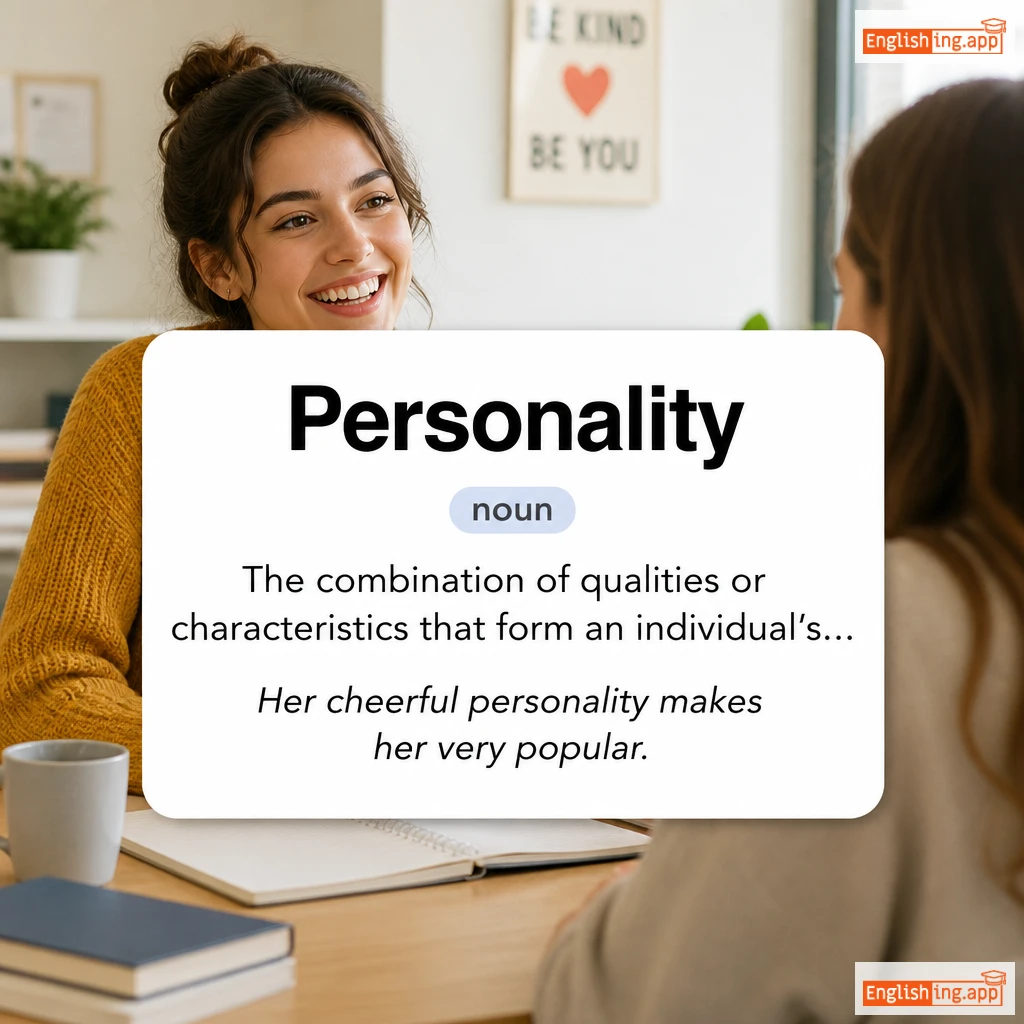 Personality definition card — visual illustration of the meaning