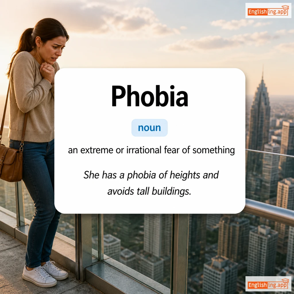 Phobia definition card — visual illustration of the meaning