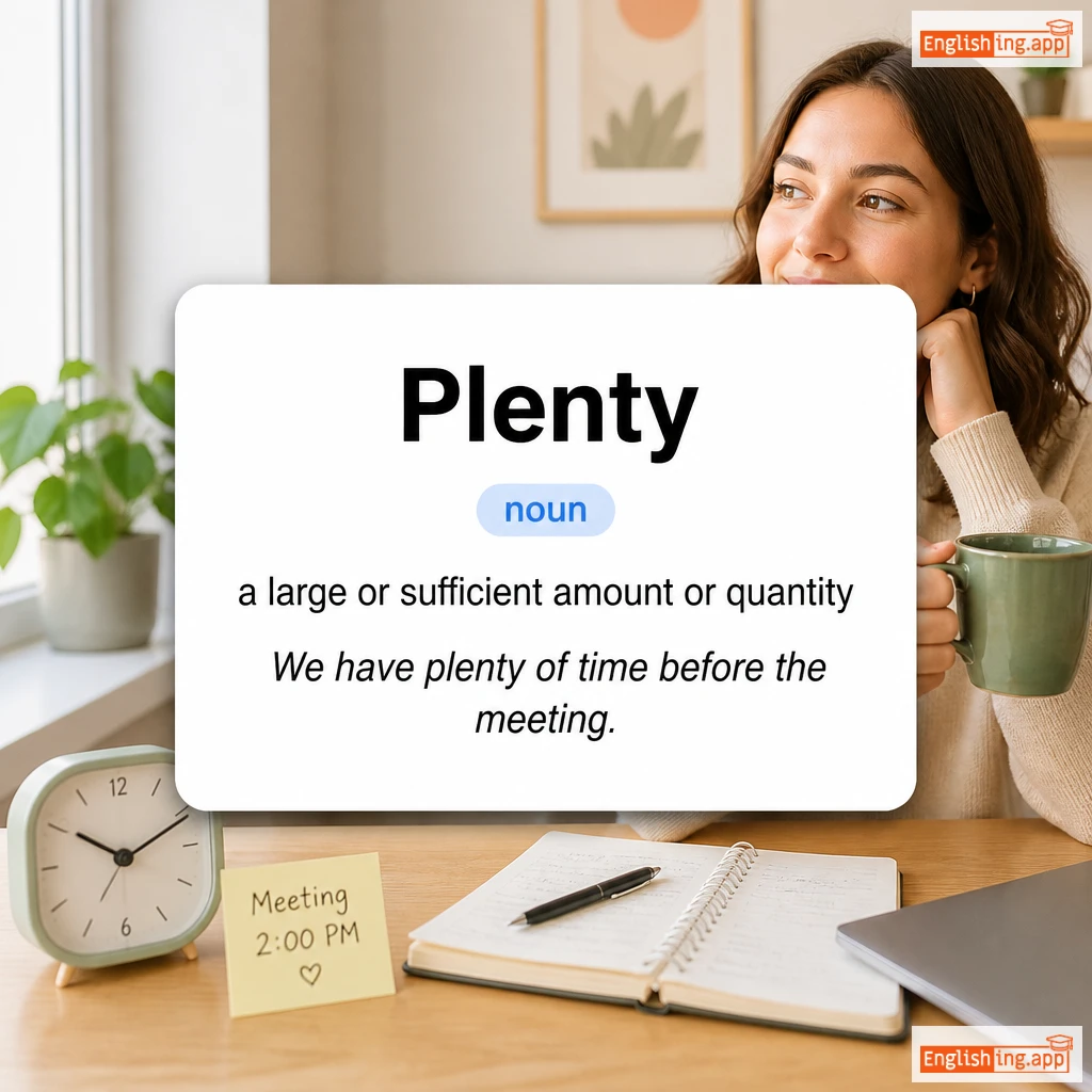 Plenty definition card — visual illustration of the meaning