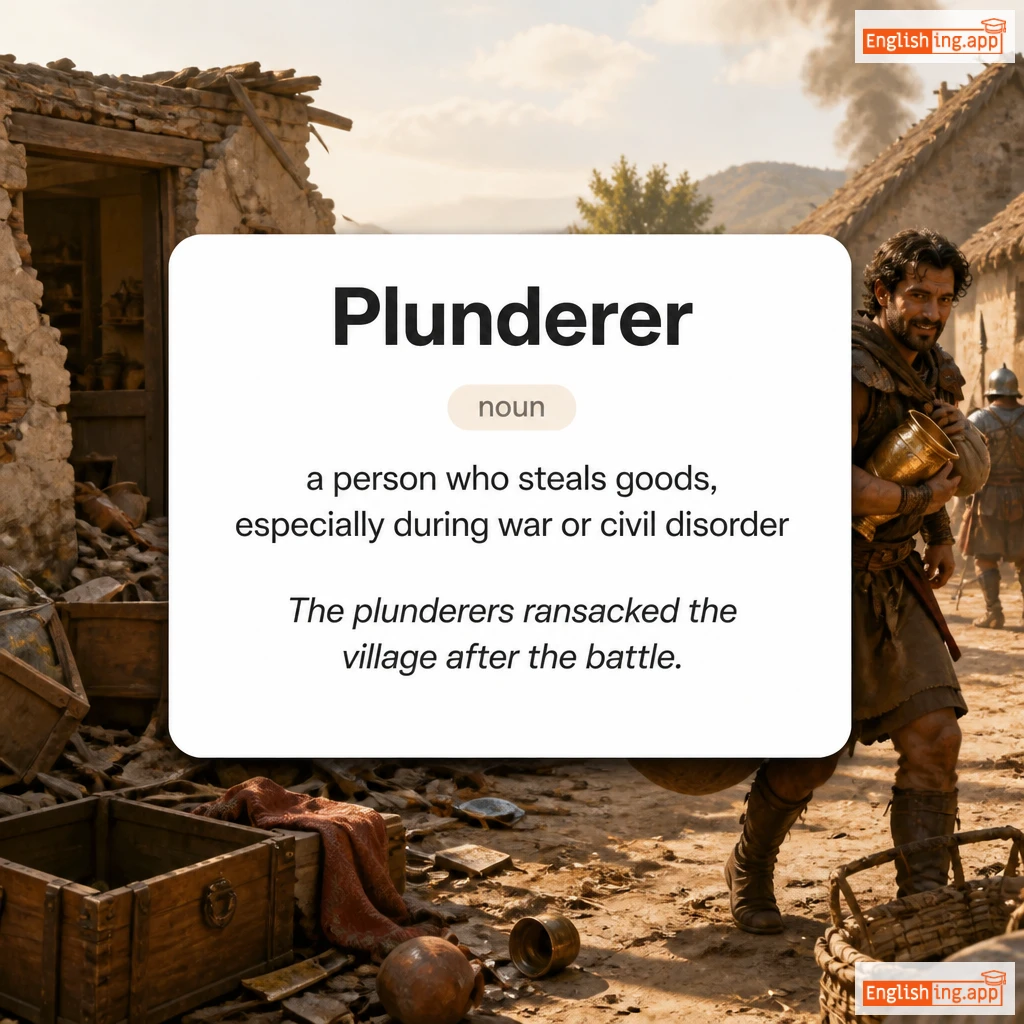 Plunderer definition card — visual illustration of the meaning