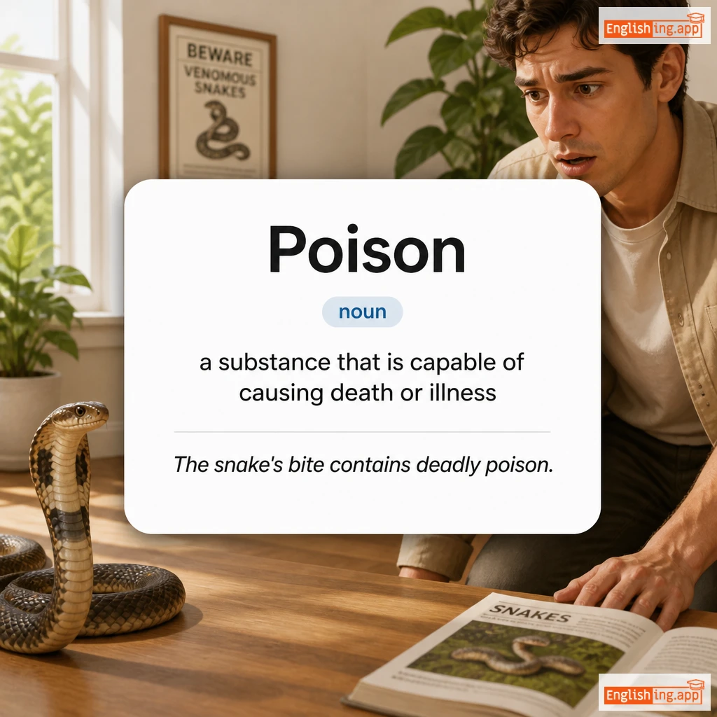 Poison definition card — visual illustration of the meaning