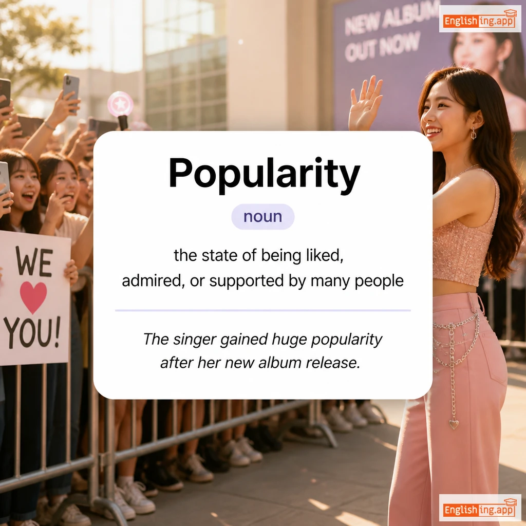 Popularity definition card — visual illustration of the meaning