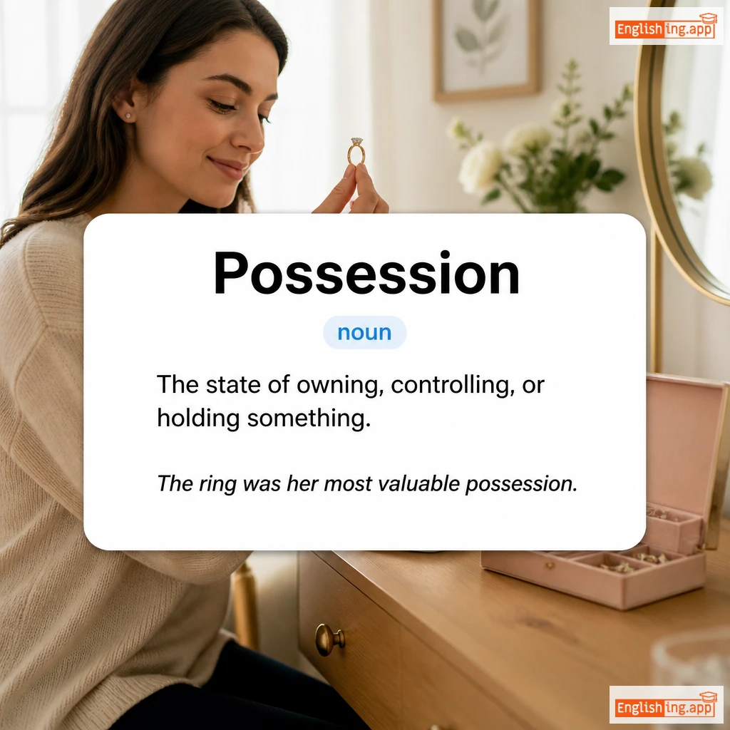 Possession definition card — visual illustration of the meaning