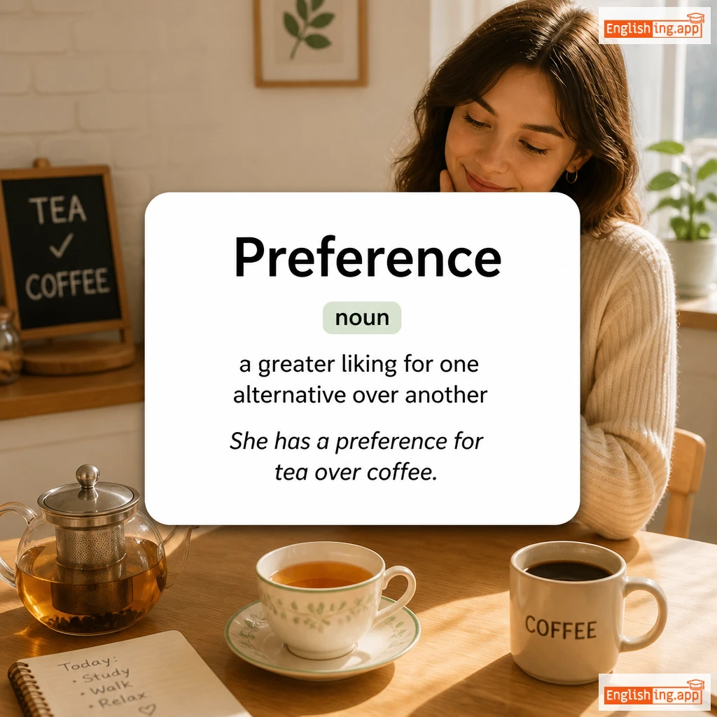 Preference definition card — visual illustration of the meaning
