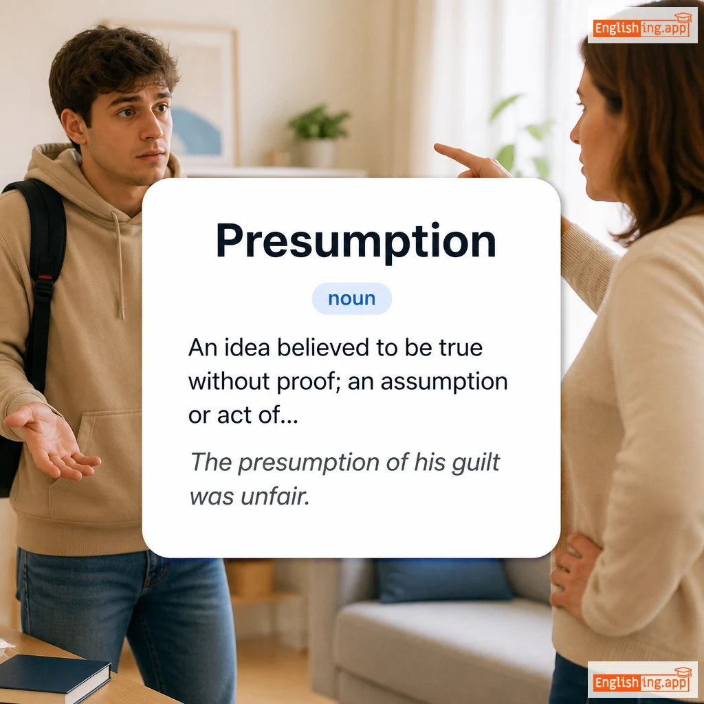 Presumption definition card — visual illustration of the meaning