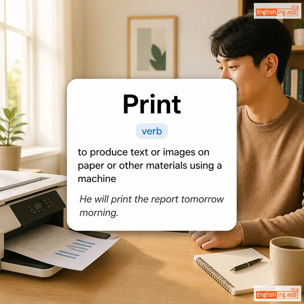 Print definition card — visual illustration of the meaning