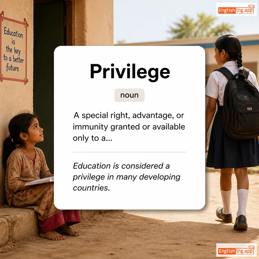Privilege definition card — visual illustration of the meaning
