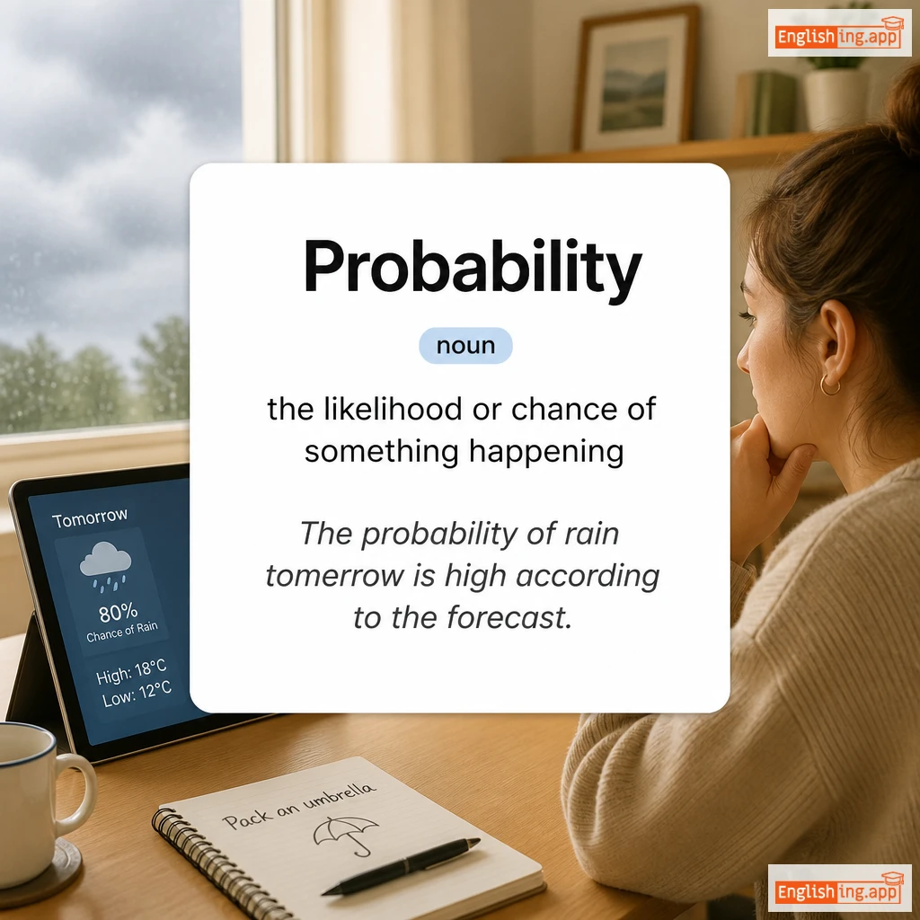 Probability definition card — visual illustration of the meaning