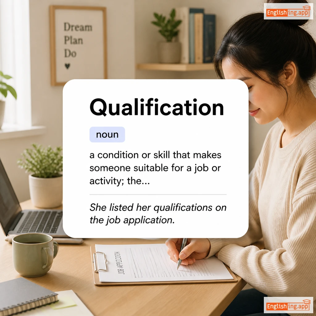Qualification definition card — visual illustration of the meaning