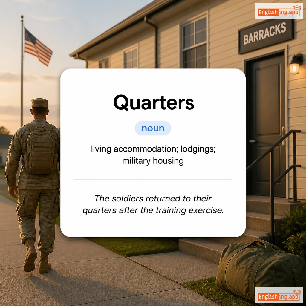 Quarters definition card — visual illustration of the meaning