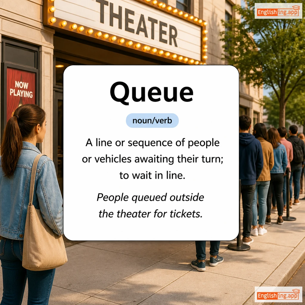 Queue definition card — visual illustration of the meaning
