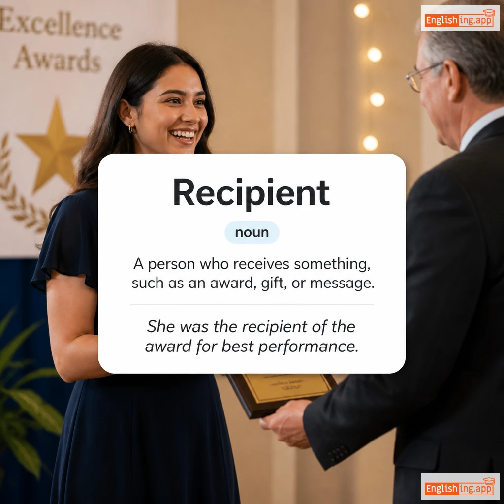 Recipient definition card — visual illustration of the meaning