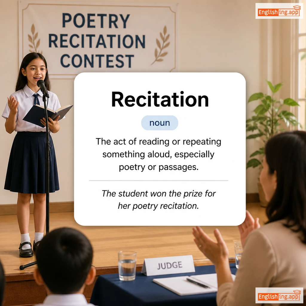 Recitation definition card — visual illustration of the meaning