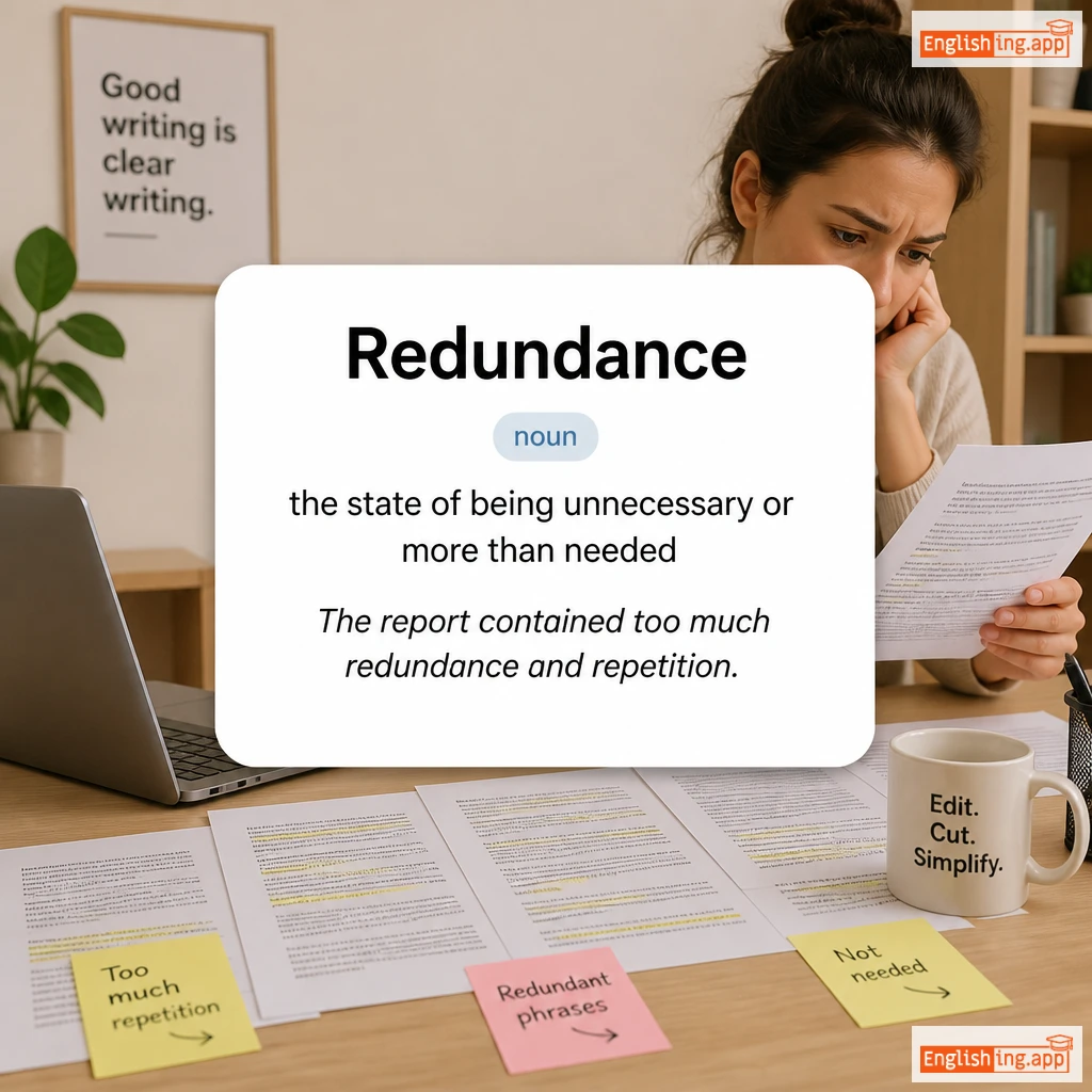 Redundance definition card — visual illustration of the meaning