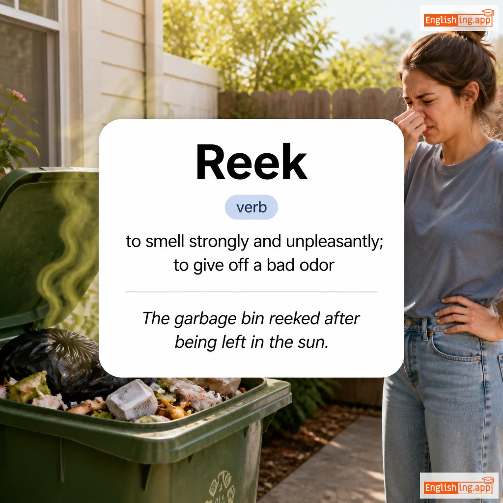 Reek definition card — visual illustration of the meaning