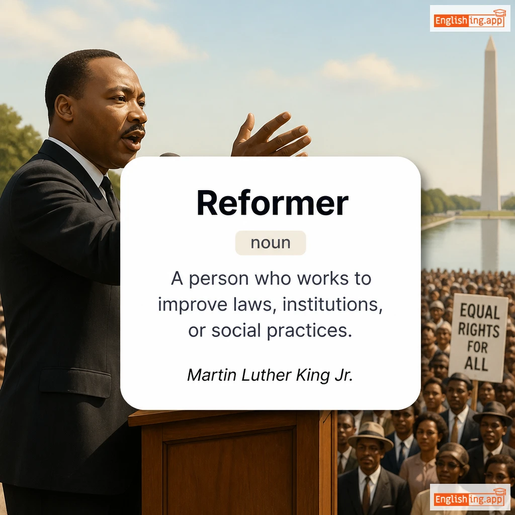 Reformer definition card — visual illustration of the meaning