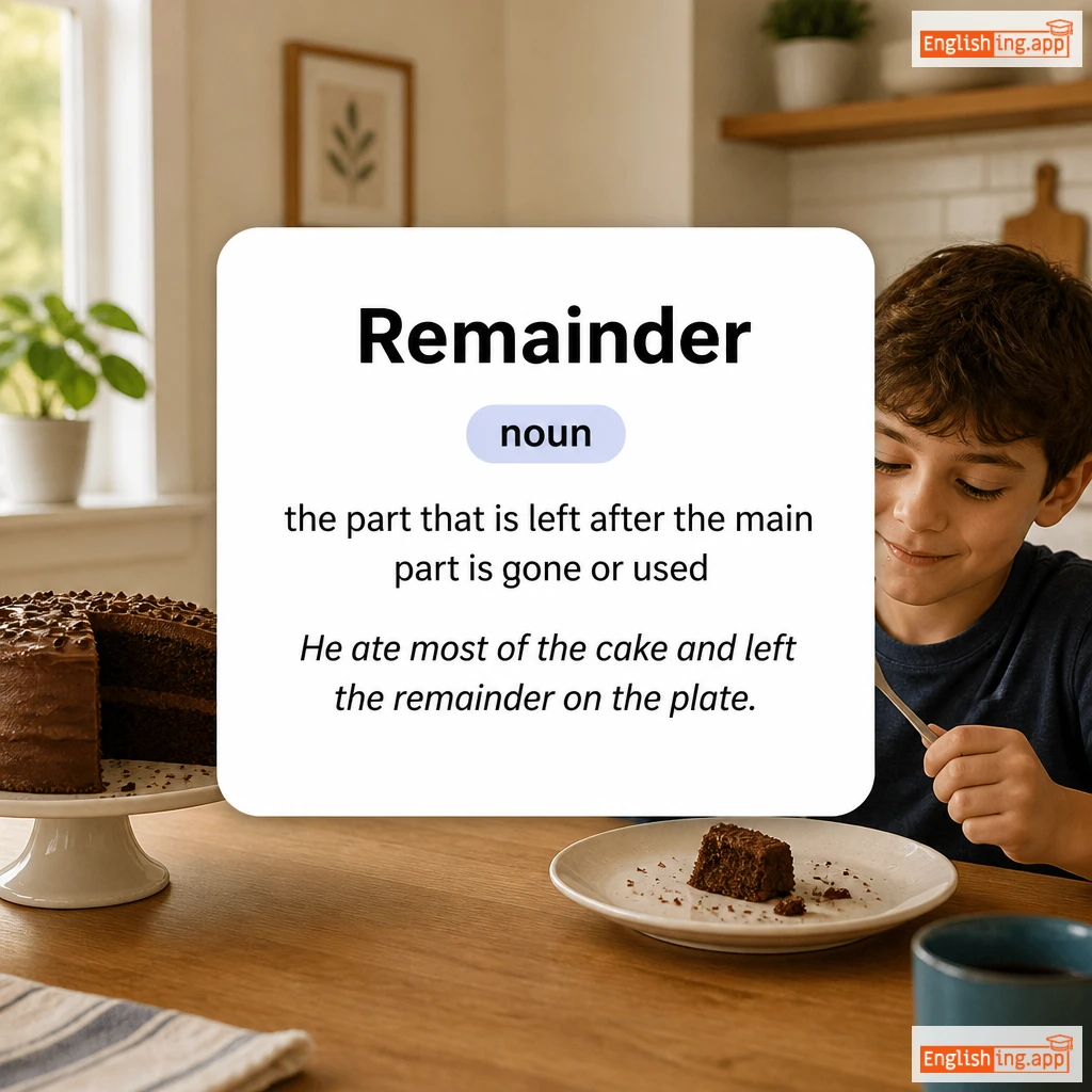 Remainder definition card — visual illustration of the meaning