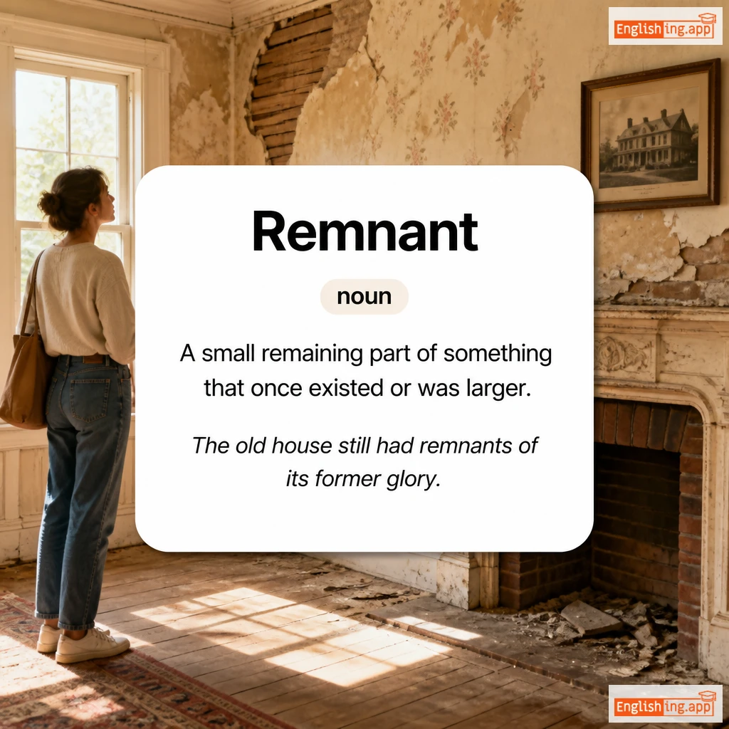 Remnant definition card — visual illustration of the meaning