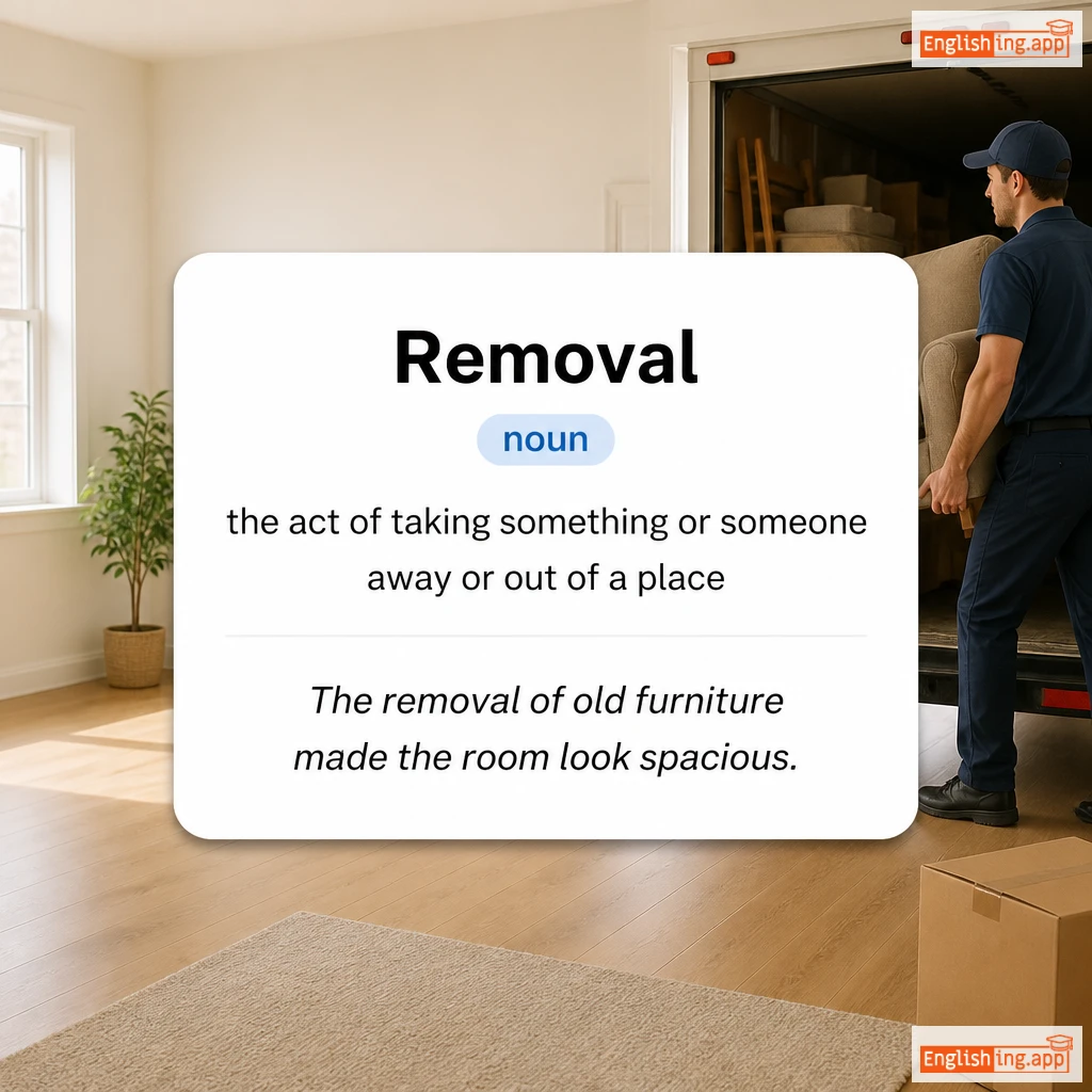 Removal definition card — visual illustration of the meaning