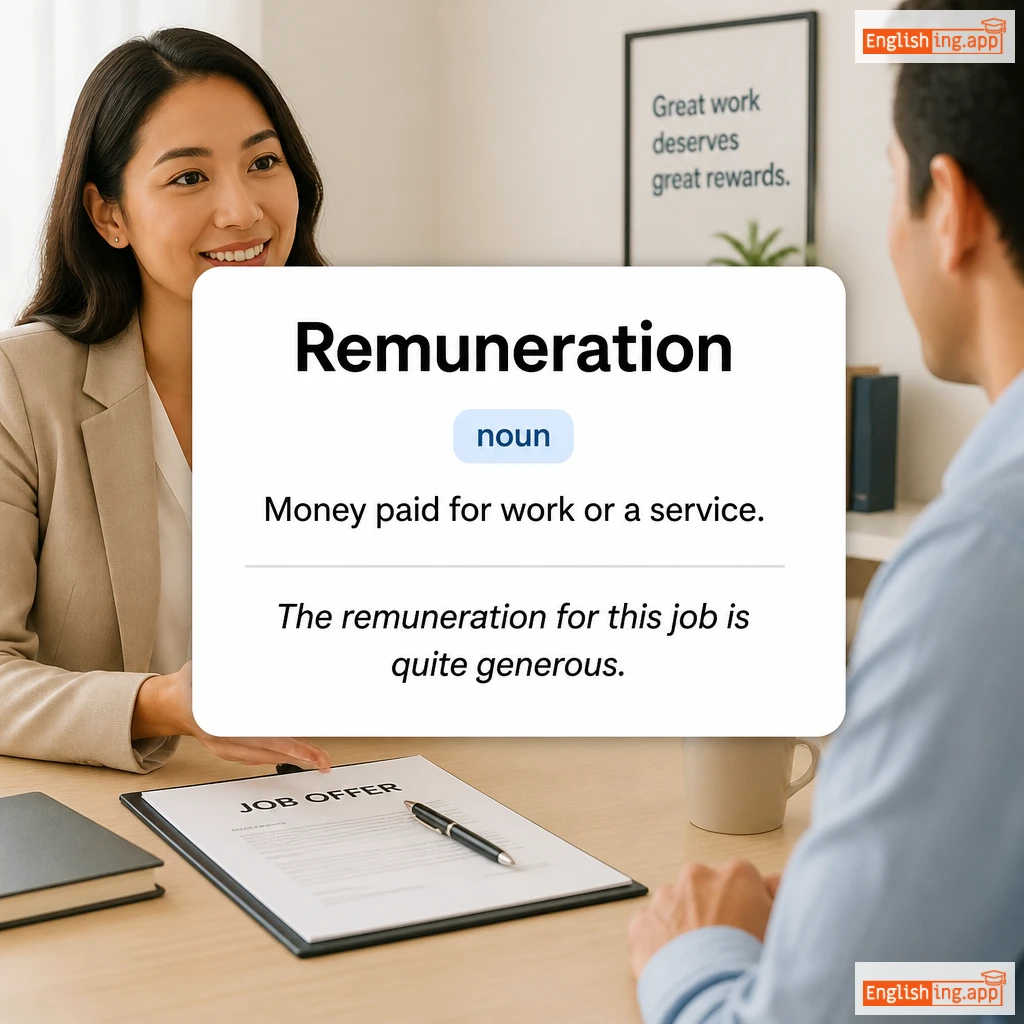 Remuneration definition card — visual illustration of the meaning