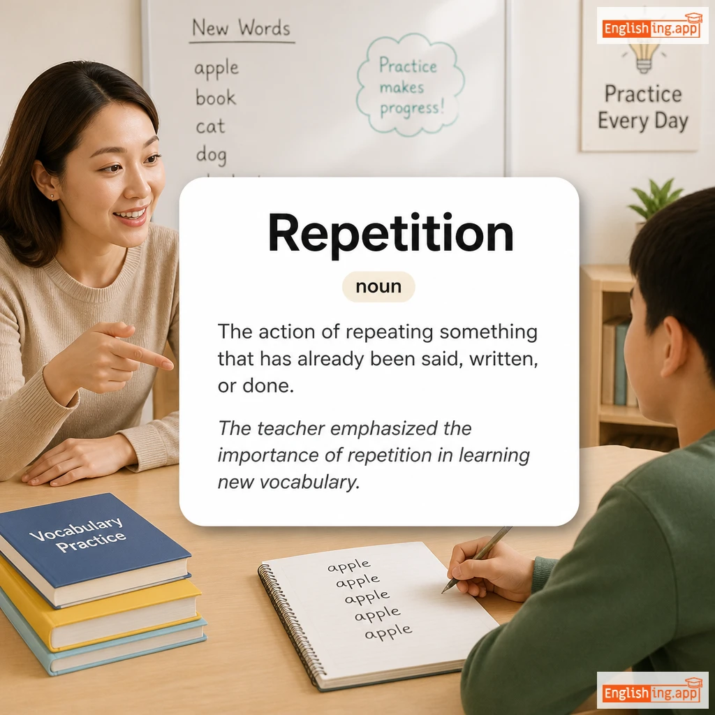 Repetition definition card — visual illustration of the meaning