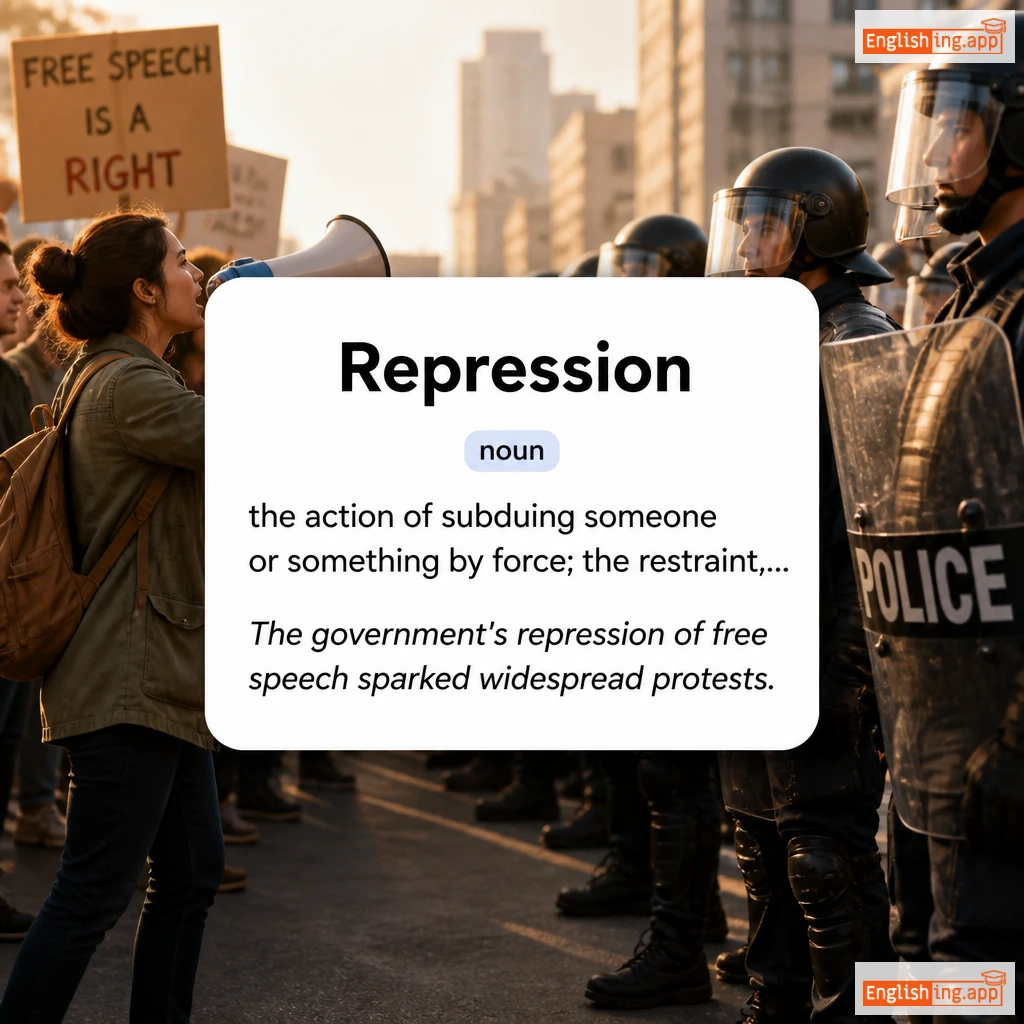Repression definition card — visual illustration of the meaning