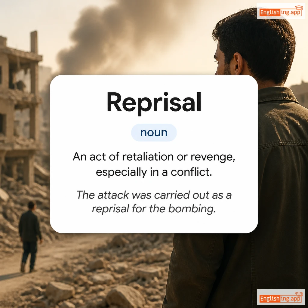 Reprisal definition card — visual illustration of the meaning