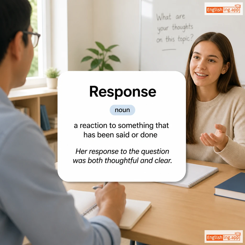 Response definition card — visual illustration of the meaning