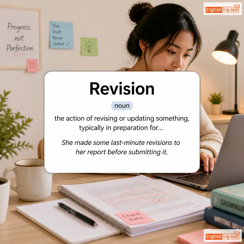 Revision definition card — visual illustration of the meaning