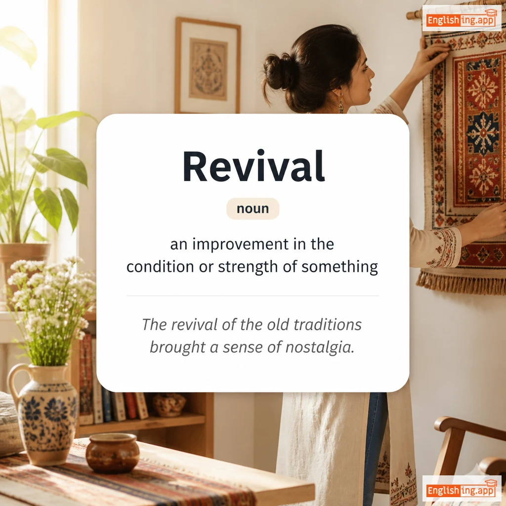 Revival definition card — visual illustration of the meaning