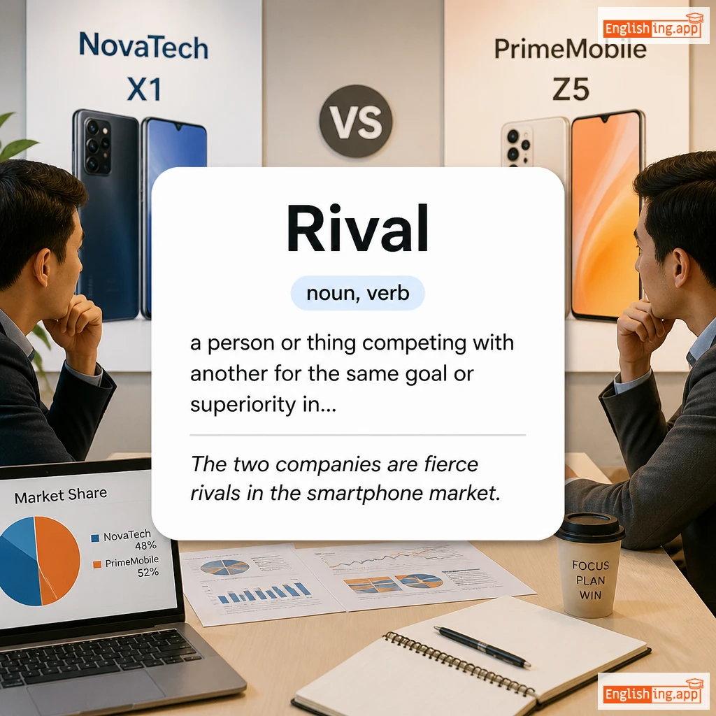Rival definition card — visual illustration of the meaning