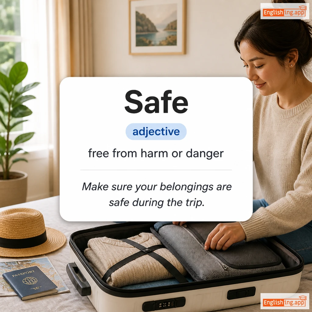 Safe definition card — visual illustration of the meaning