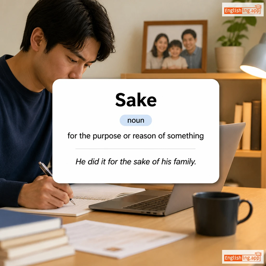 Sake definition card — visual illustration of the meaning