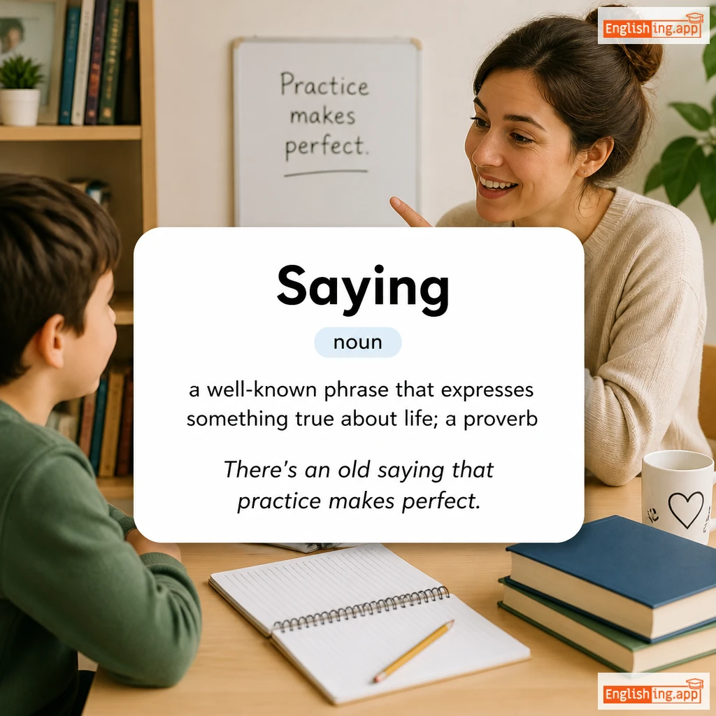 Saying definition card — visual illustration of the meaning