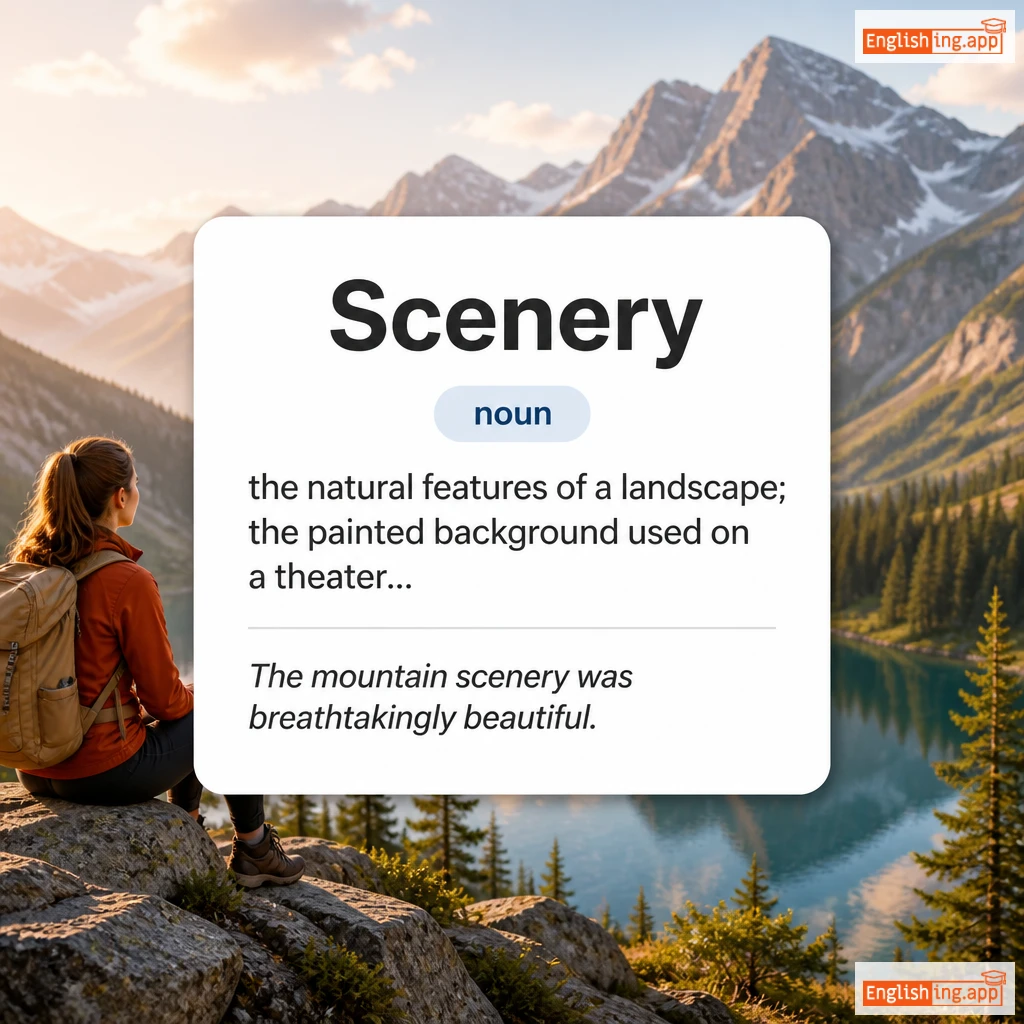 Scenery definition card — visual illustration of the meaning