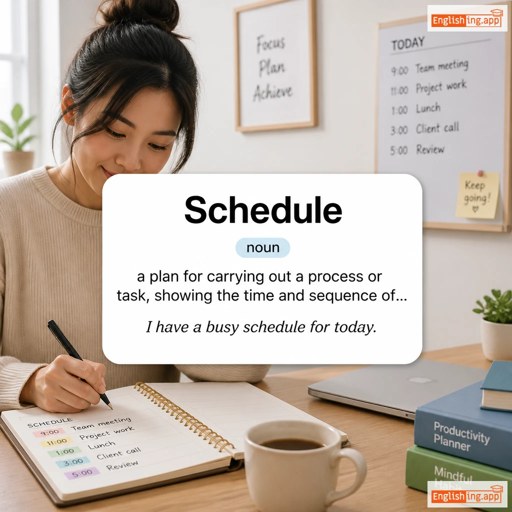 Schedule definition card — visual illustration of the meaning
