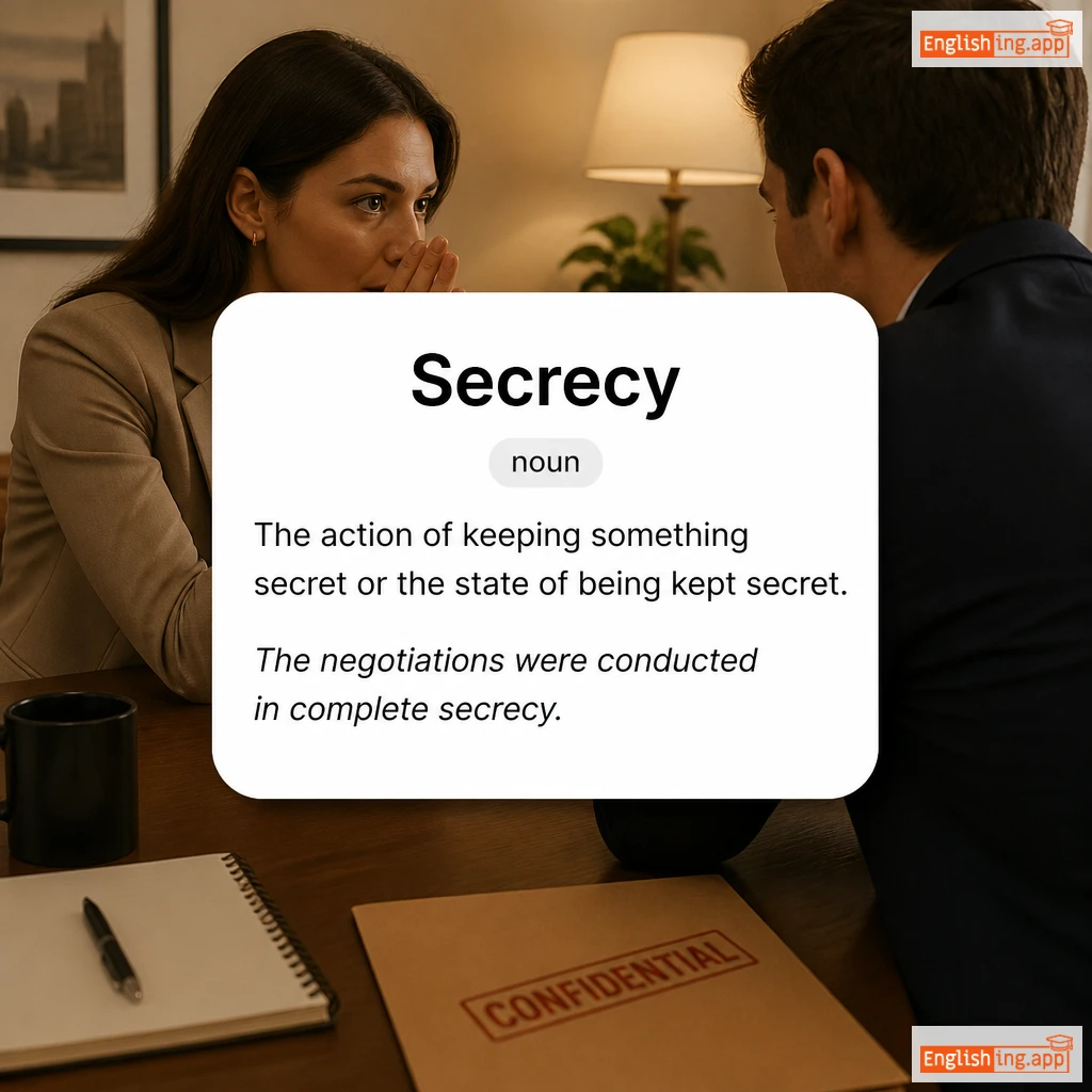 Secrecy definition card — visual illustration of the meaning