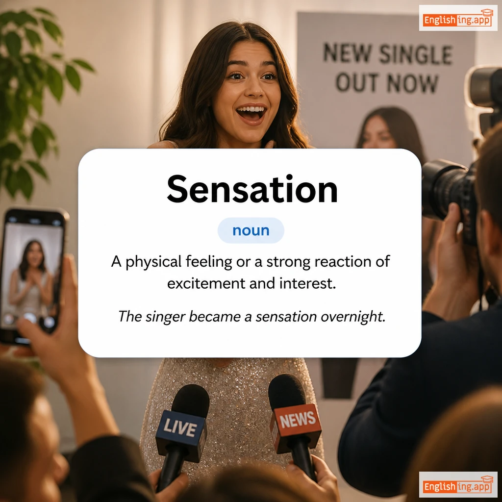 Sensation definition card — visual illustration of the meaning